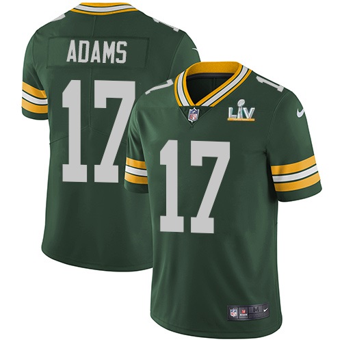 Men's Green Bay Packers #17 Davante Adams Green NFL 2021 Super Bowl LV Stitched Jersey